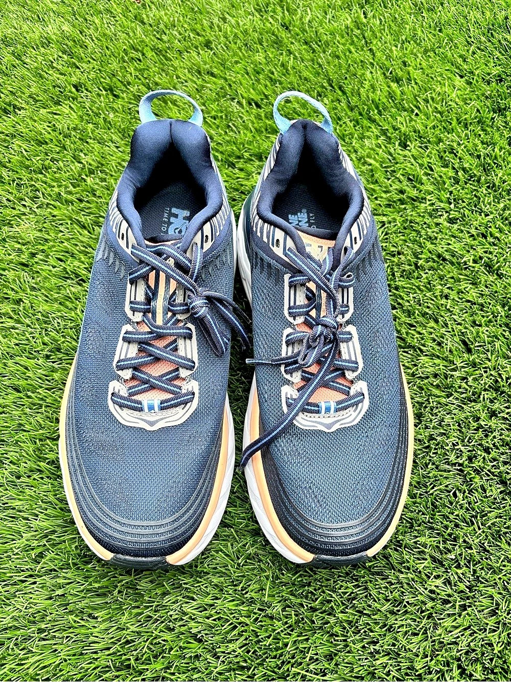 HOKA Bondi 7 Women's Athletic Shoes US 9 Blue & Orange